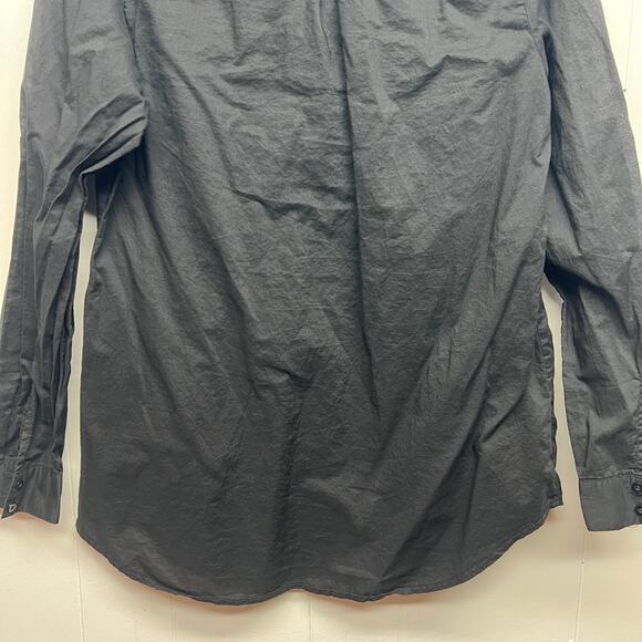 Prototype Womens Vtg 1/4 Button Long Sleeve Black Shirt Size Medium Side Pockets - Picture 10 of 13